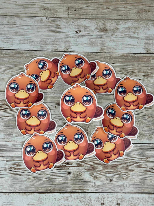 Kawaii Platypus Matte Vinyl Sticker