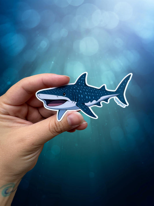Anime Style Whale Shark Matte Vinyl Waterproof Sticker