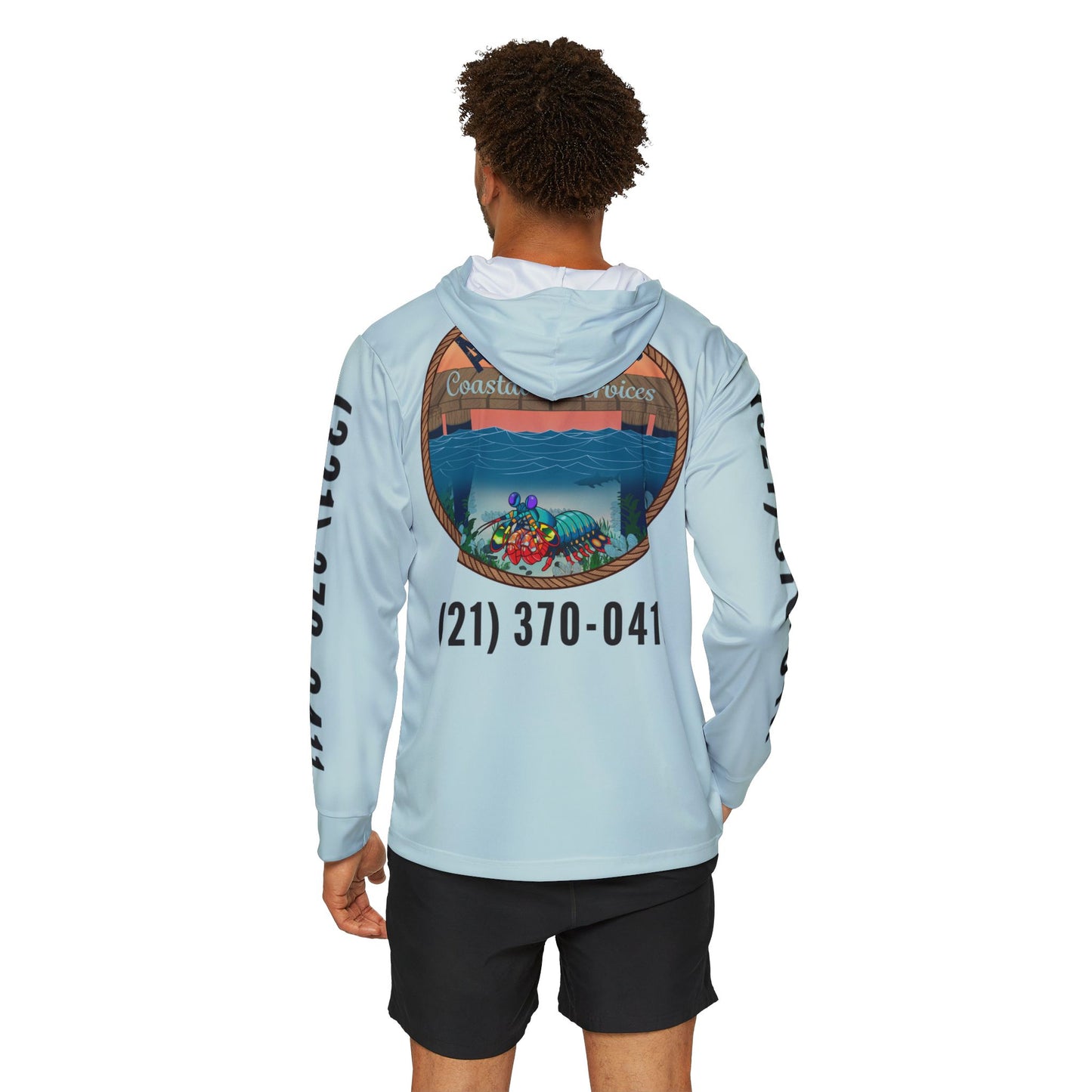 Sports Warmup Hoodie - Full Image Logo with Wooden Shrimp