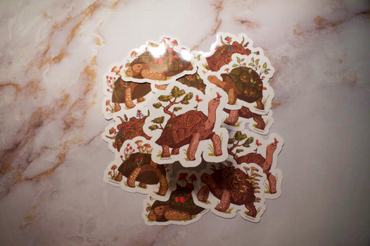 Mushroom Tortoise Glossy Vinyl Sticker