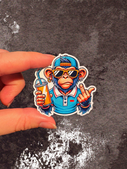 Douche Monkey Offensive Vinyl Sticker