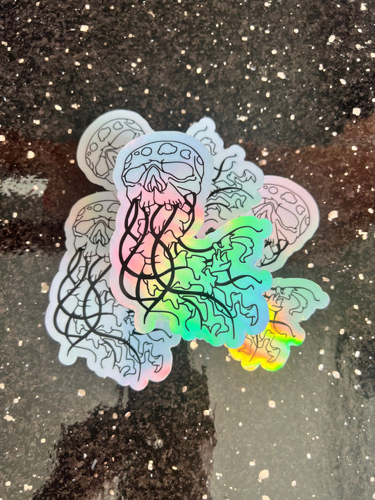 JellySkull Holographic Vinyl Sticker