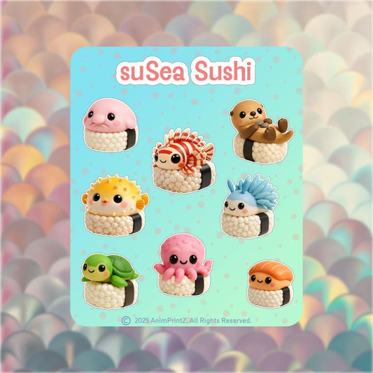suSea Sushi: Kawaii Food Matte Sticker Sheet