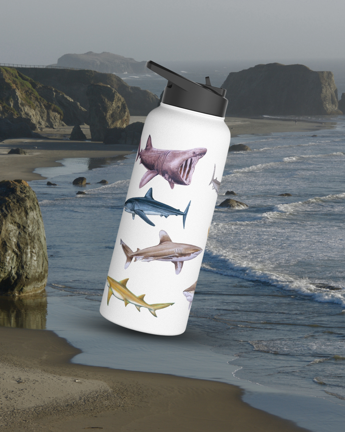 Shark Ocean-Inspired Stainless Steel Water Bottle