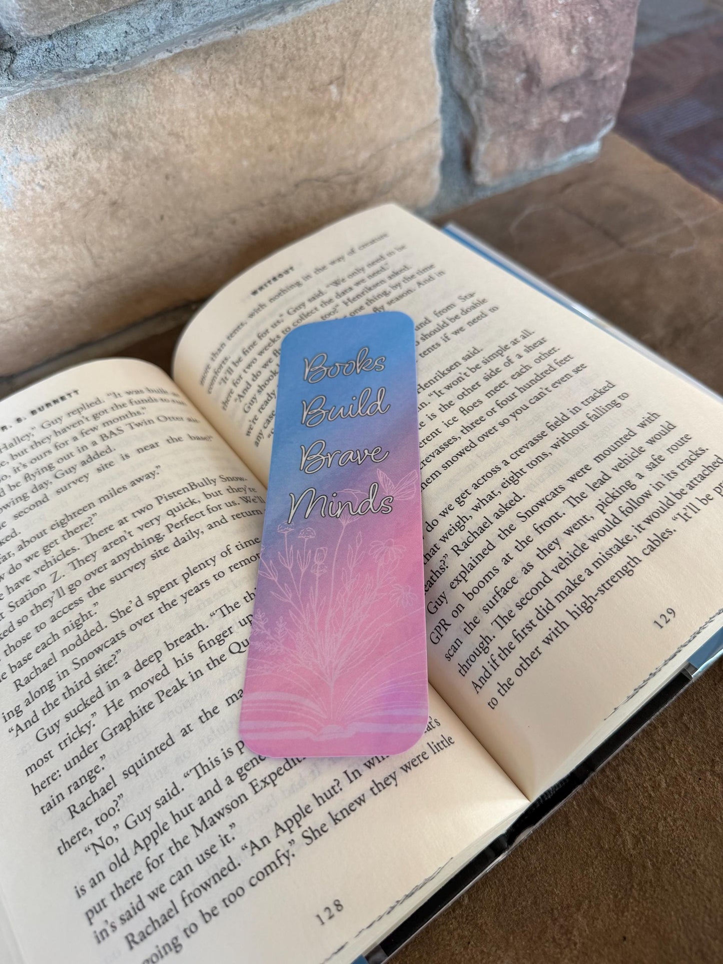 Books Build Brave Minds 2"x6" Holographic Bookmark