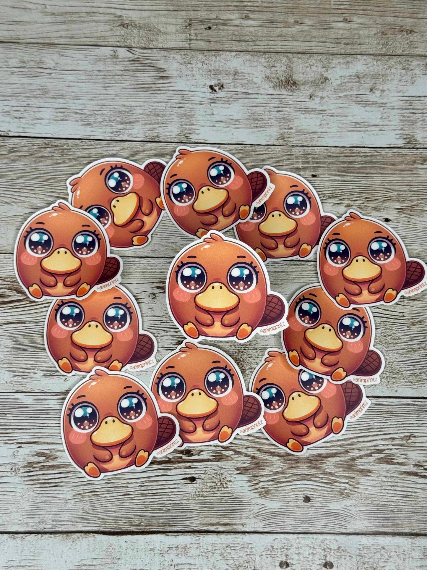 Kawaii Platypus Matte Vinyl Sticker