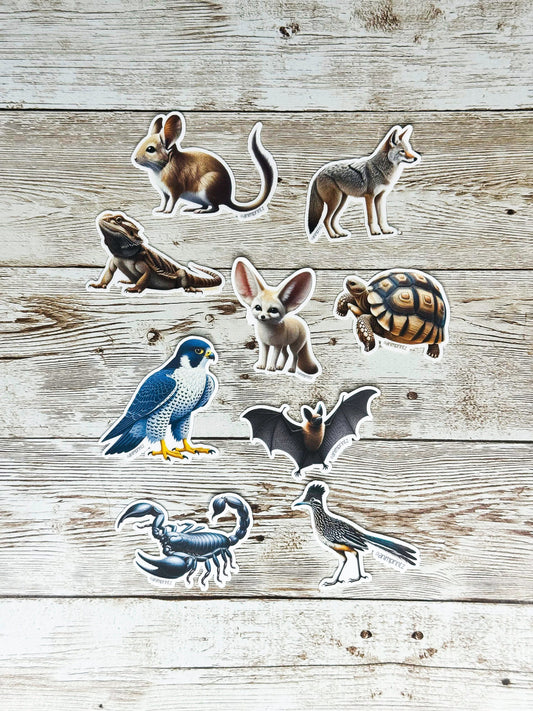 Desert Animals Matte Vinyl Sticker Pack