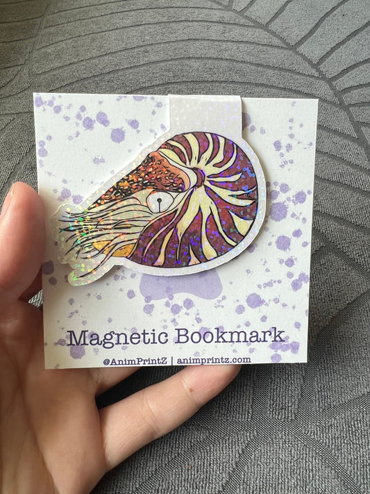 Holographic Nautilus Magnetic Bookmark