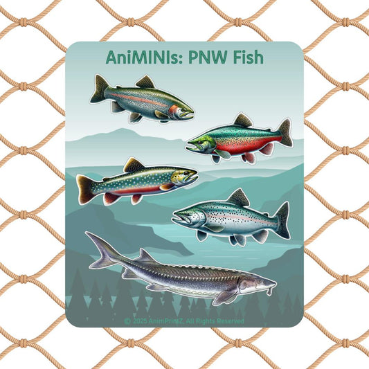 AniMINIs: PNW Fish Matte Sticker Sheet