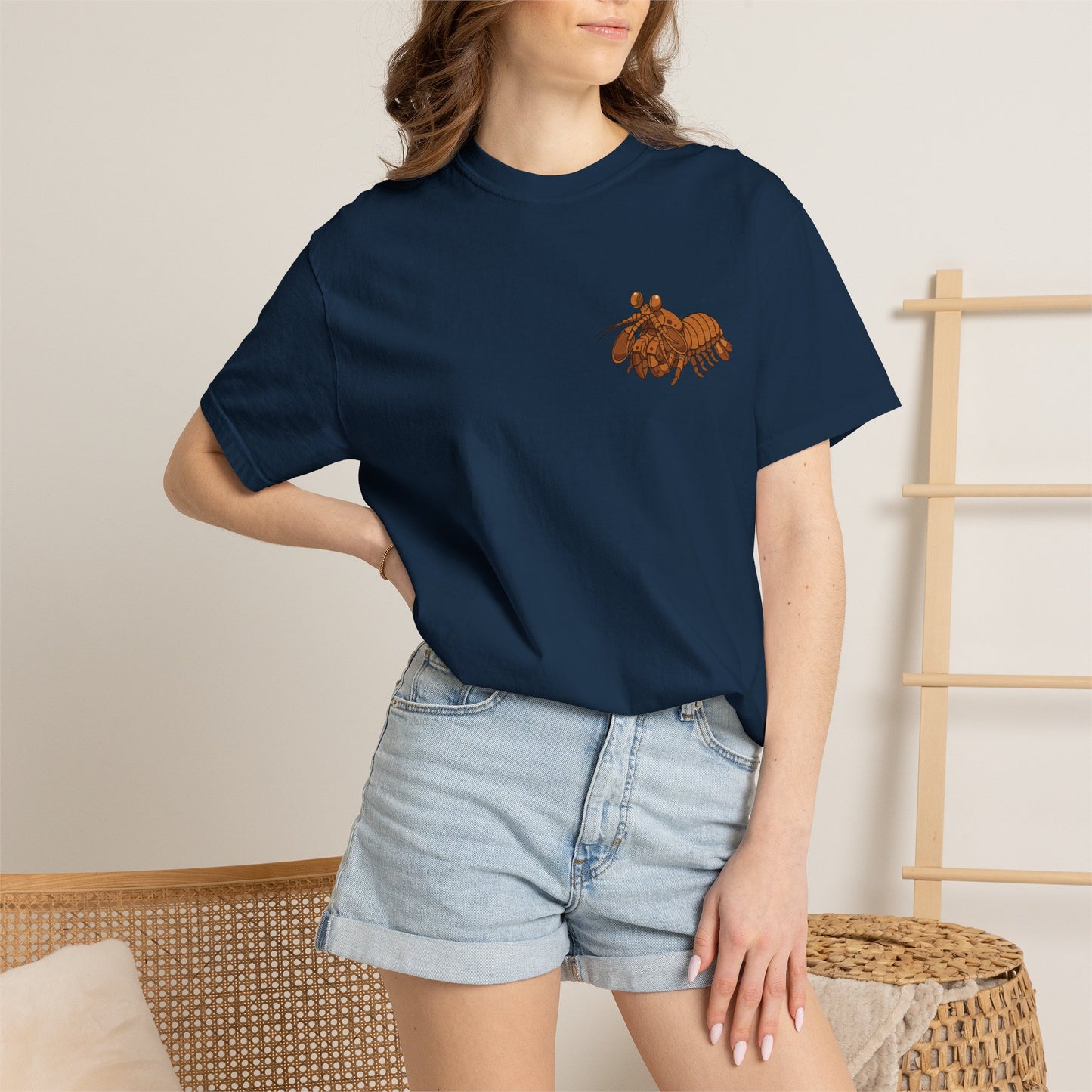 Unisex Garment-Dyed T-shirt - Full Image with Wooden Shrimp