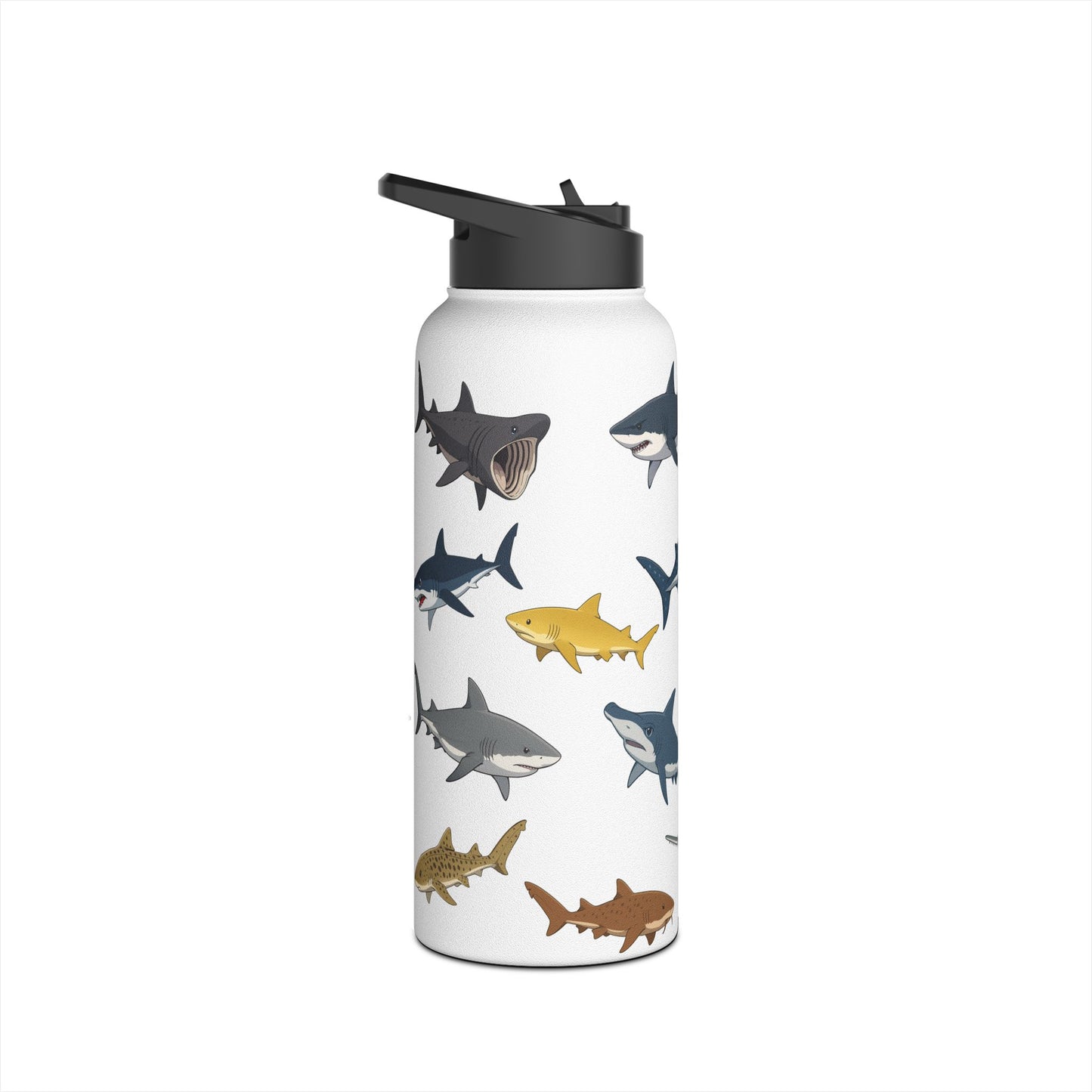 Whimsical Anime Shark Stainless Steel Water Bottle - Eco-Friendly, Hydration Gift, Summer Adventure, Outdoor Fun, Marine Life Decor