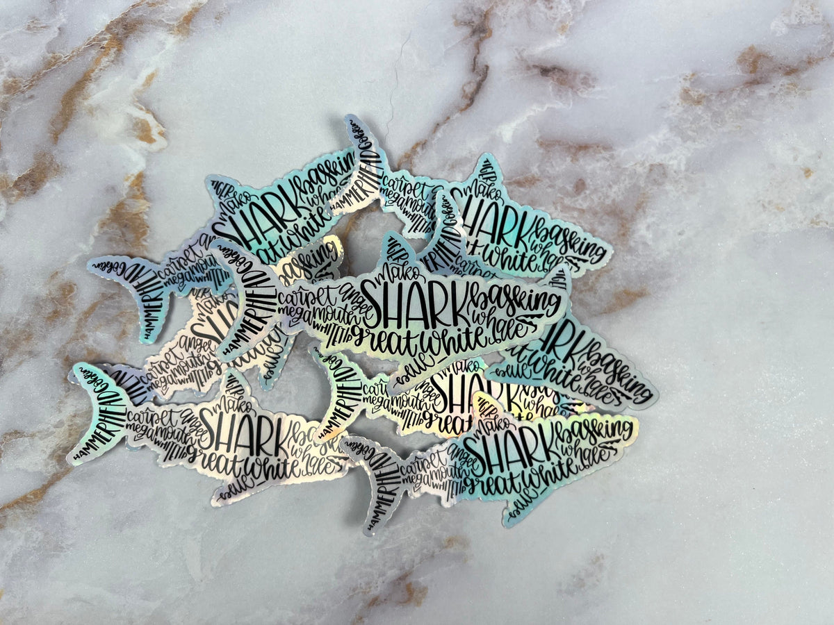 Shark Species Vinyl Holographic Sticker