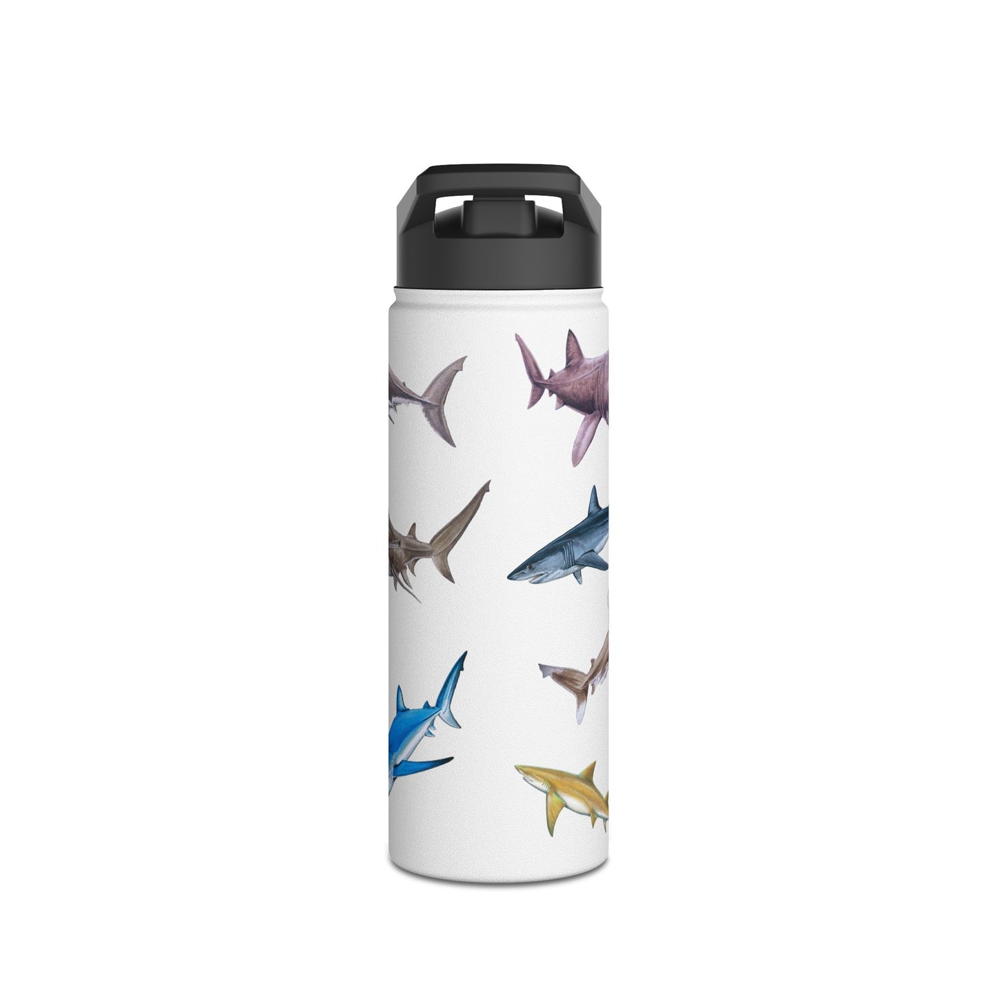 Shark Ocean-Inspired Stainless Steel Water Bottle, Shark Pattern - Perfect for Beach Lovers, Gifting, Hydration & Adventure