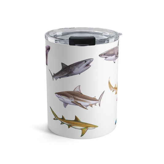 Shark-Inspired 10oz Tumbler with Shark Designs | Perfect for Beach Lovers, Gifts for Fishermen, Unique Party Favor, Environmental Awareness