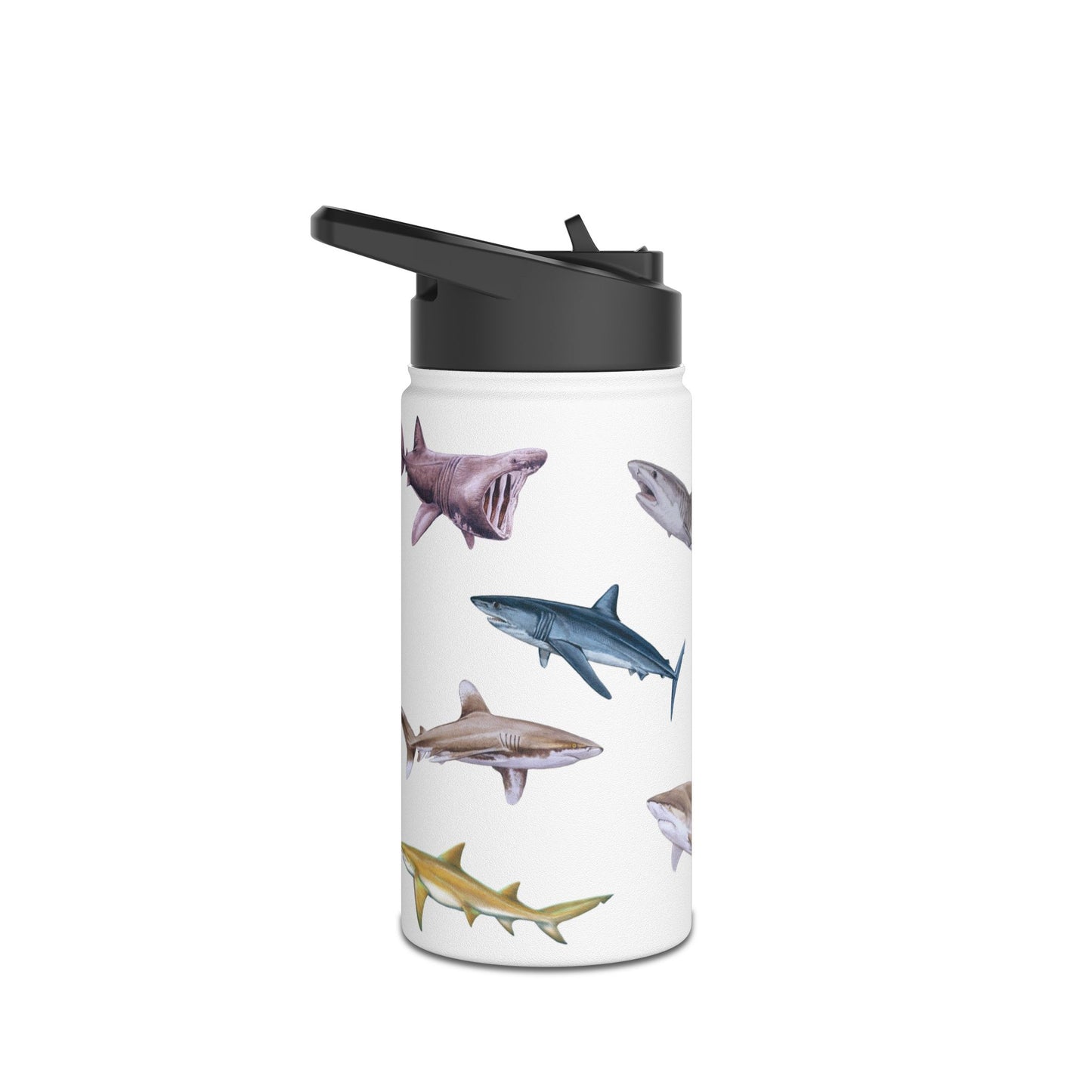 Shark Ocean-Inspired Stainless Steel Water Bottle, Shark Pattern - Perfect for Beach Lovers, Gifting, Hydration & Adventure