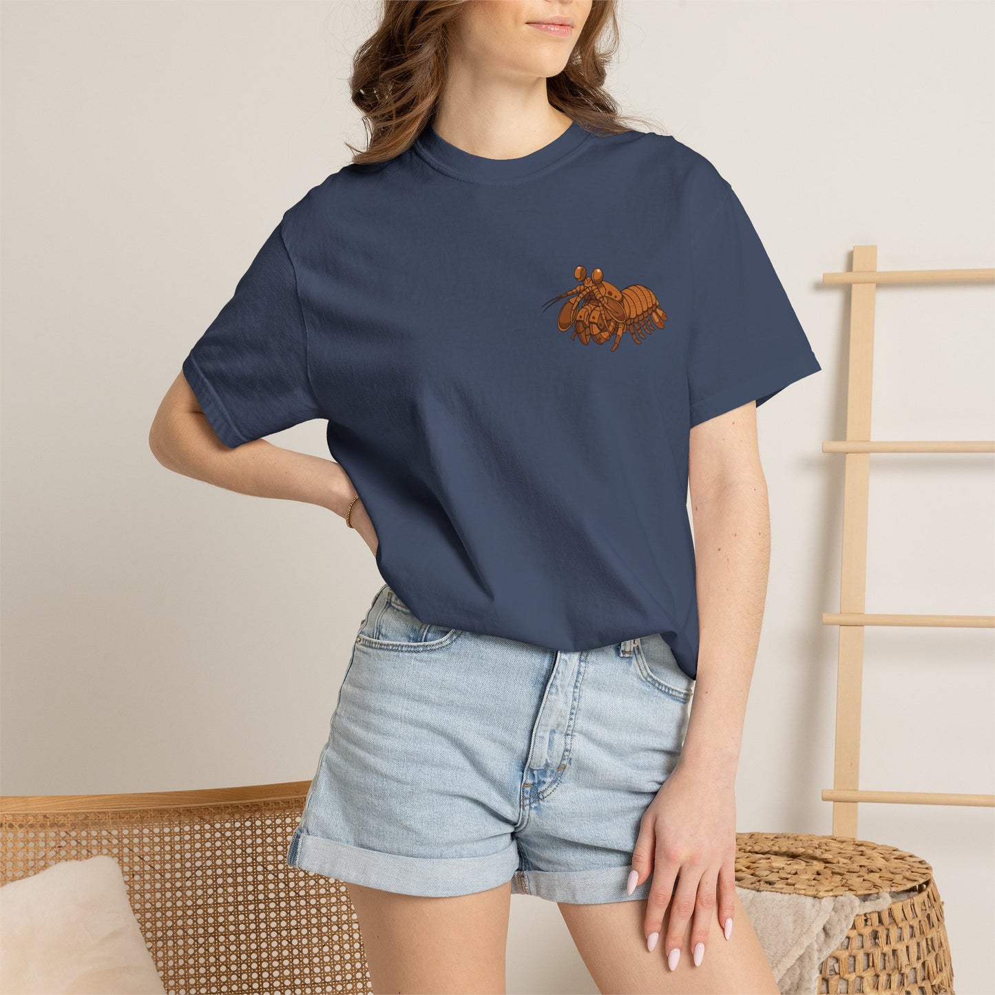 Unisex Garment-Dyed T-shirt - Full Image with Wooden Shrimp