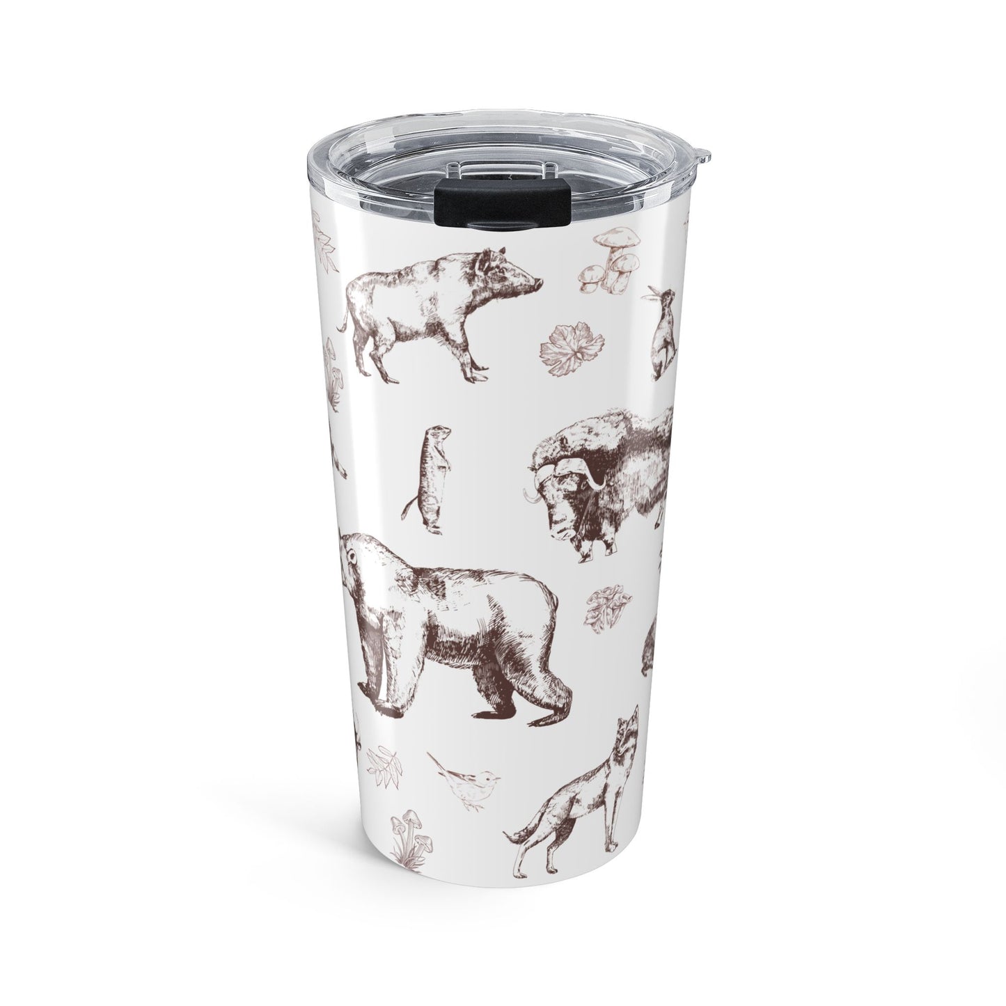 Nature's Wildlife Tumbler 20oz - Insulated Adventure Cup, Eco-Friendly Reusable, Forest Animal Design, Gift for Nature Lovers, Outdoor Fun