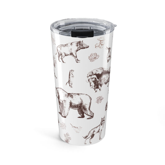 Nature's Wildlife Tumbler 20oz - Insulated Adventure Cup, Eco-Friendly Reusable, Forest Animal Design, Gift for Nature Lovers, Outdoor Fun