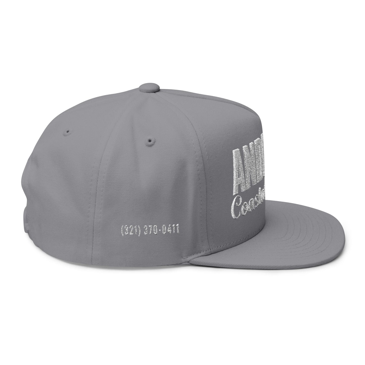 Flat Bill Cap (Embroidery) - Full Logo Text Only with Ph Number on Sides