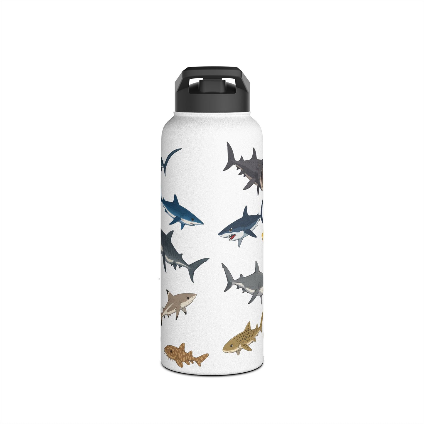 Whimsical Anime Shark Stainless Steel Water Bottle - Eco-Friendly, Hydration Gift, Summer Adventure, Outdoor Fun, Marine Life Decor