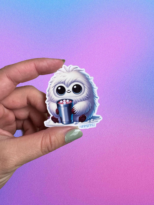 Cocoa Yeti Abominable Snowman Vinyl Sticker
