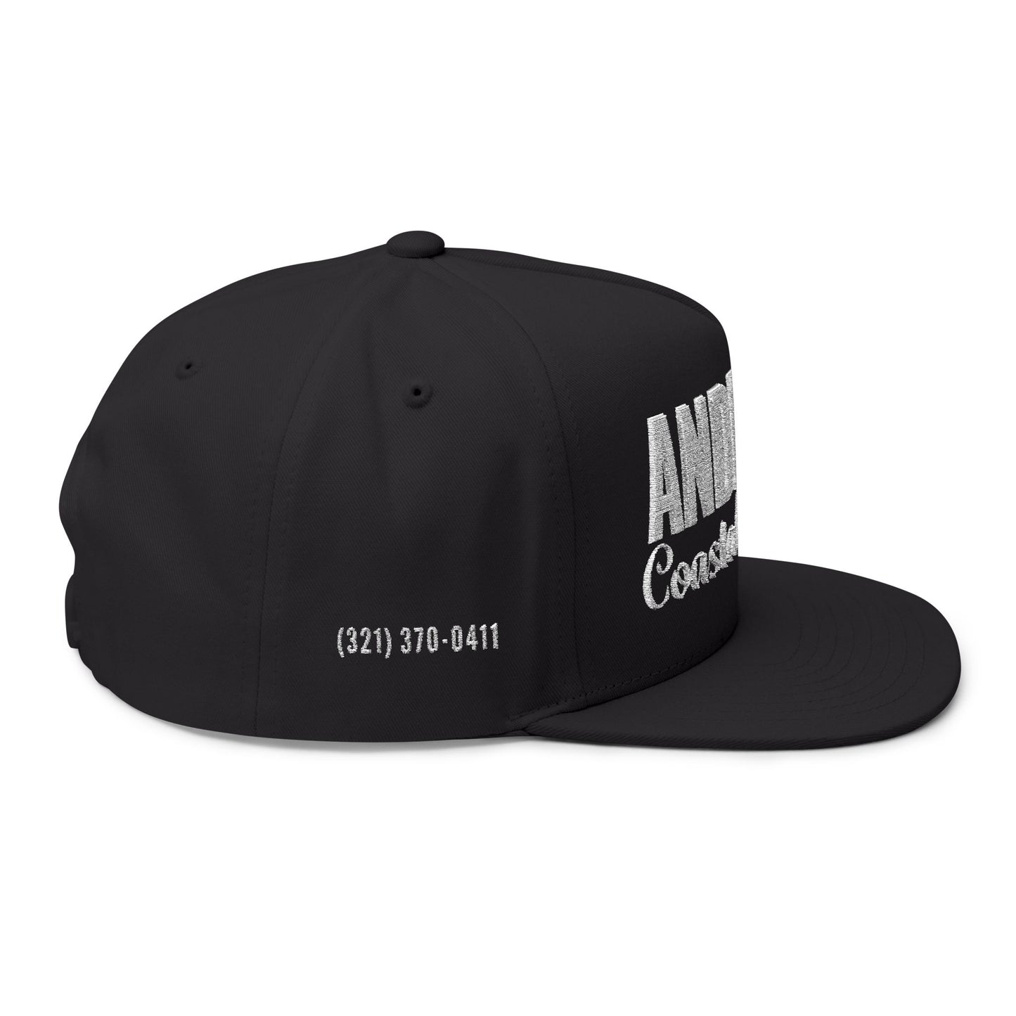 Flat Bill Cap (Embroidery) - Full Logo Text Only with Ph Number on Sides