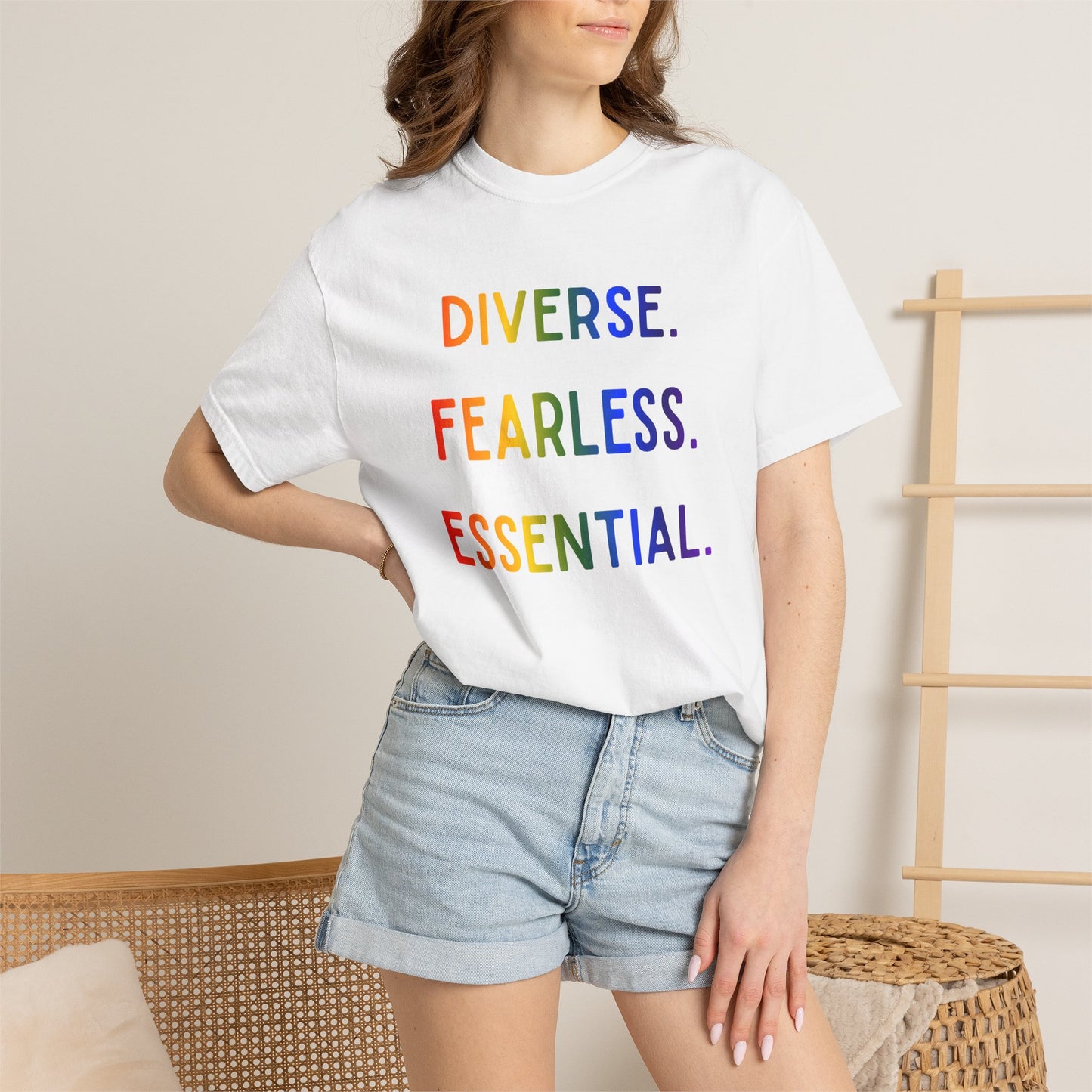 Diverse. Fearless. Essential. Pride Shark Shirt