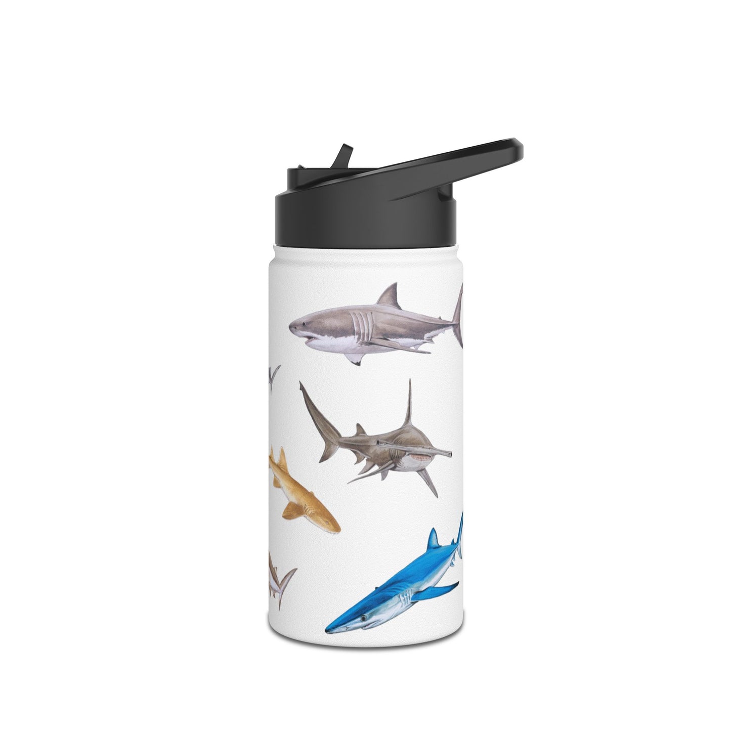 Shark Ocean-Inspired Stainless Steel Water Bottle, Shark Pattern - Perfect for Beach Lovers, Gifting, Hydration & Adventure