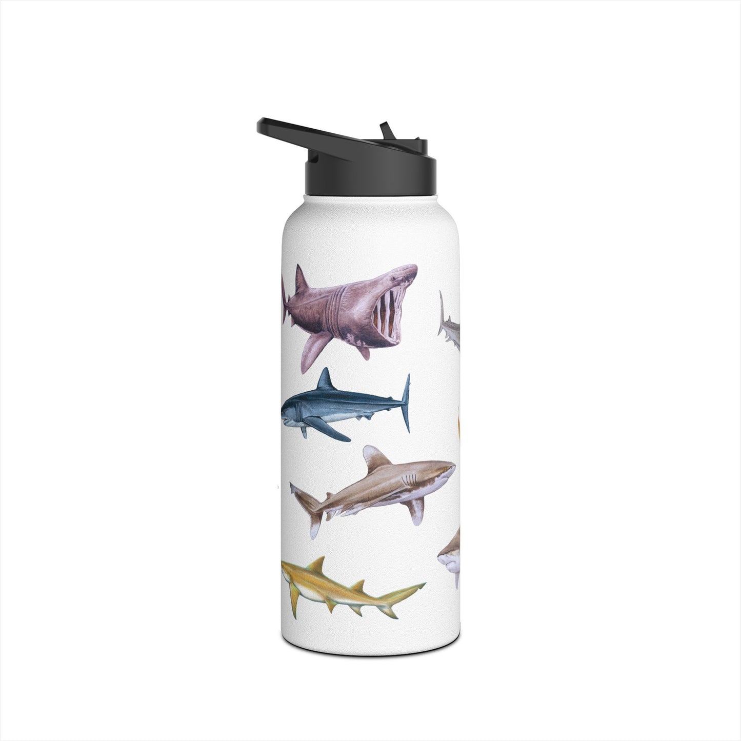 Shark Ocean-Inspired Stainless Steel Water Bottle, Shark Pattern - Perfect for Beach Lovers, Gifting, Hydration & Adventure