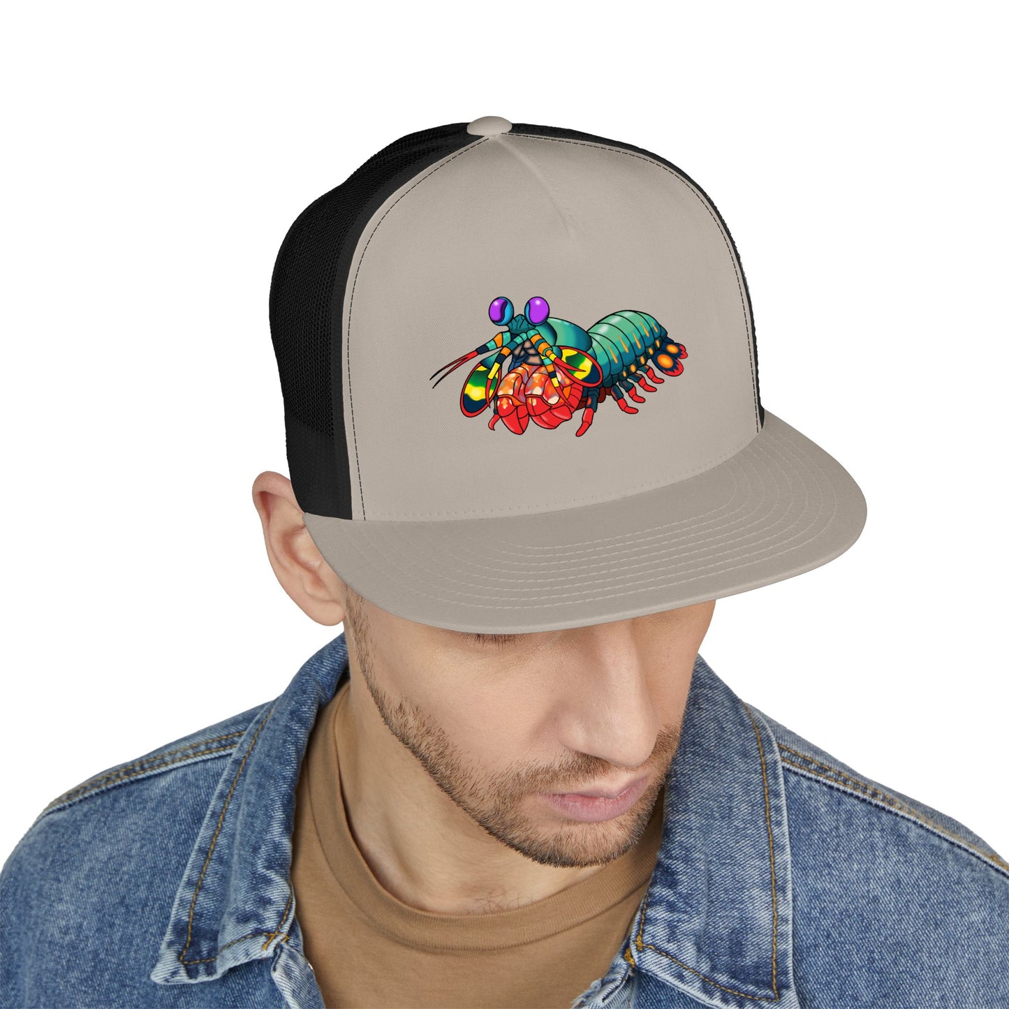 5 Panel Trucker Cap - Colored Shrimp