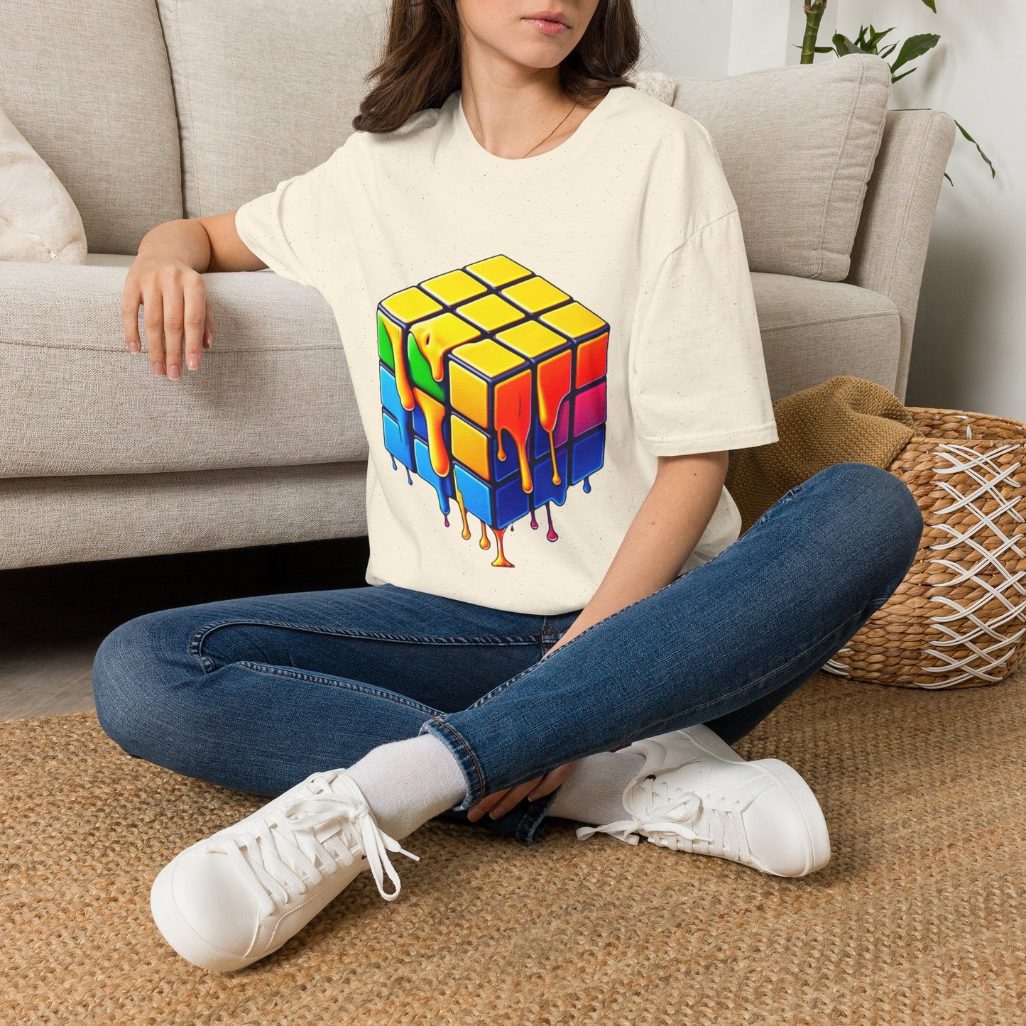 Melting Puzzle Cube Unisex Softstyle T-Shirt