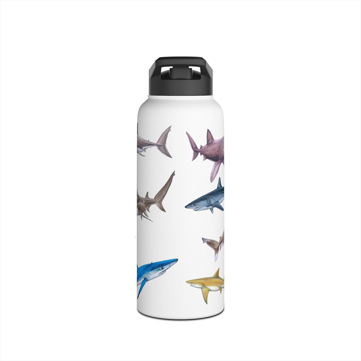 Shark Ocean-Inspired Stainless Steel Water Bottle, Shark Pattern - Perfect for Beach Lovers, Gifting, Hydration & Adventure