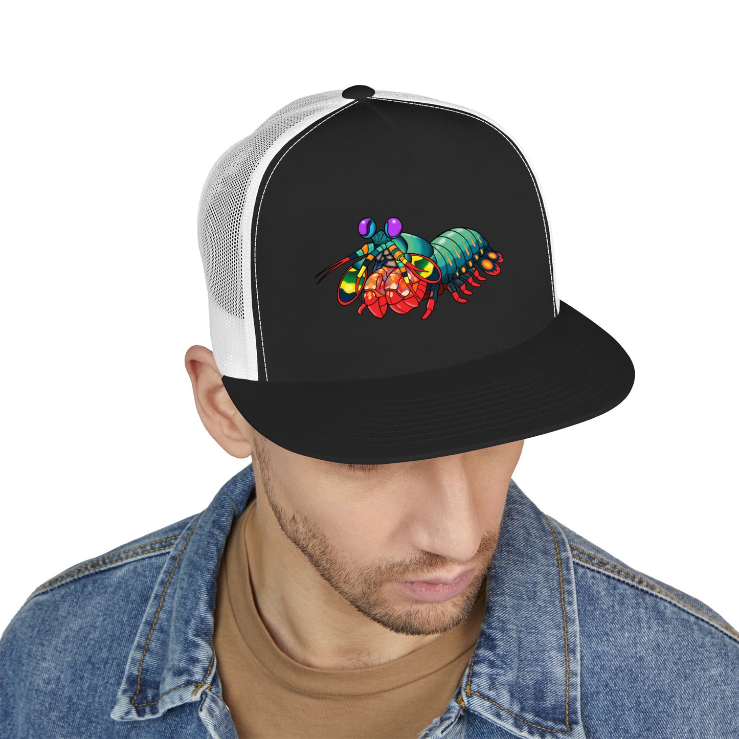5 Panel Trucker Cap - Colored Shrimp