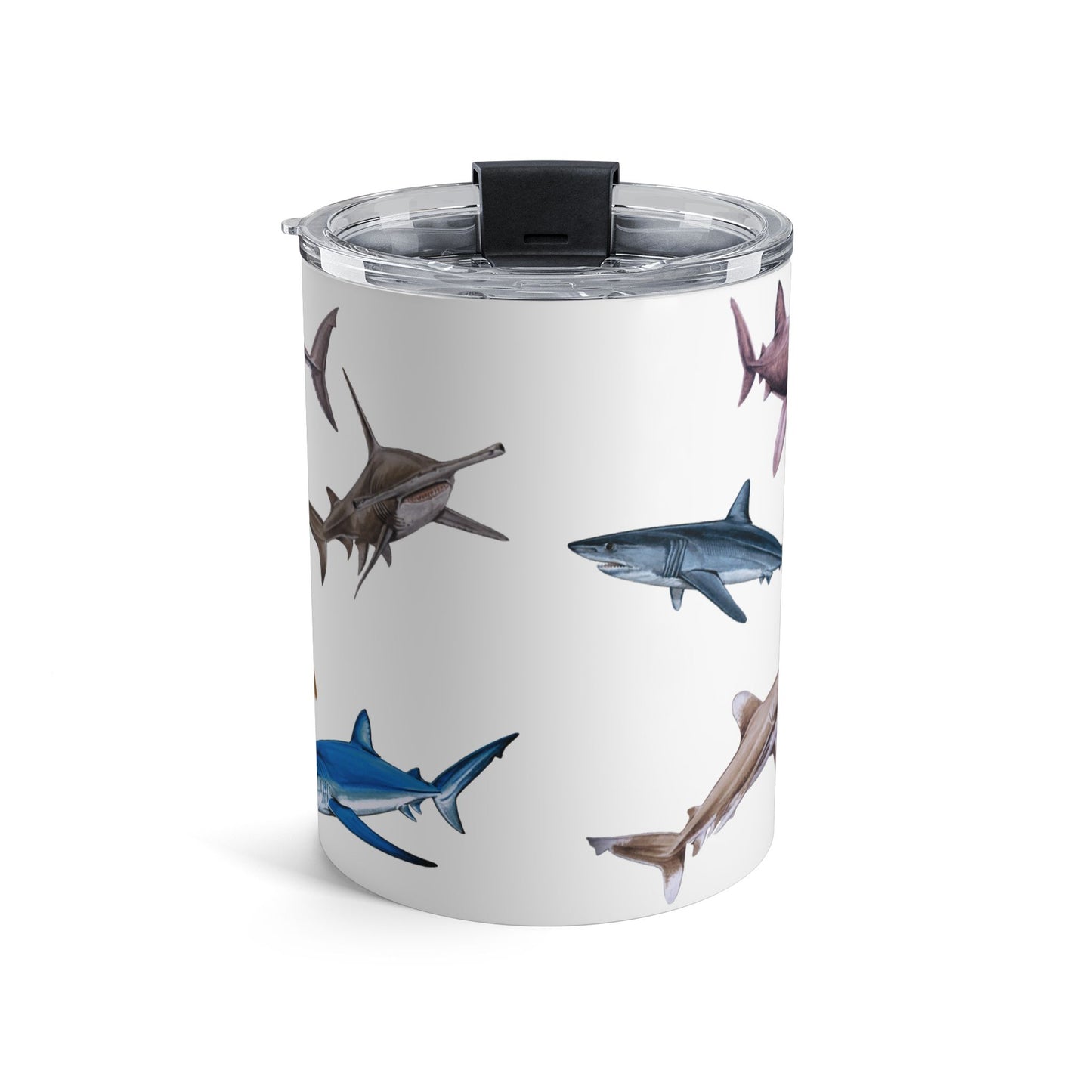 Shark-Inspired 10oz Tumbler with Shark Designs | Perfect for Beach Lovers, Gifts for Fishermen, Unique Party Favor, Environmental Awareness