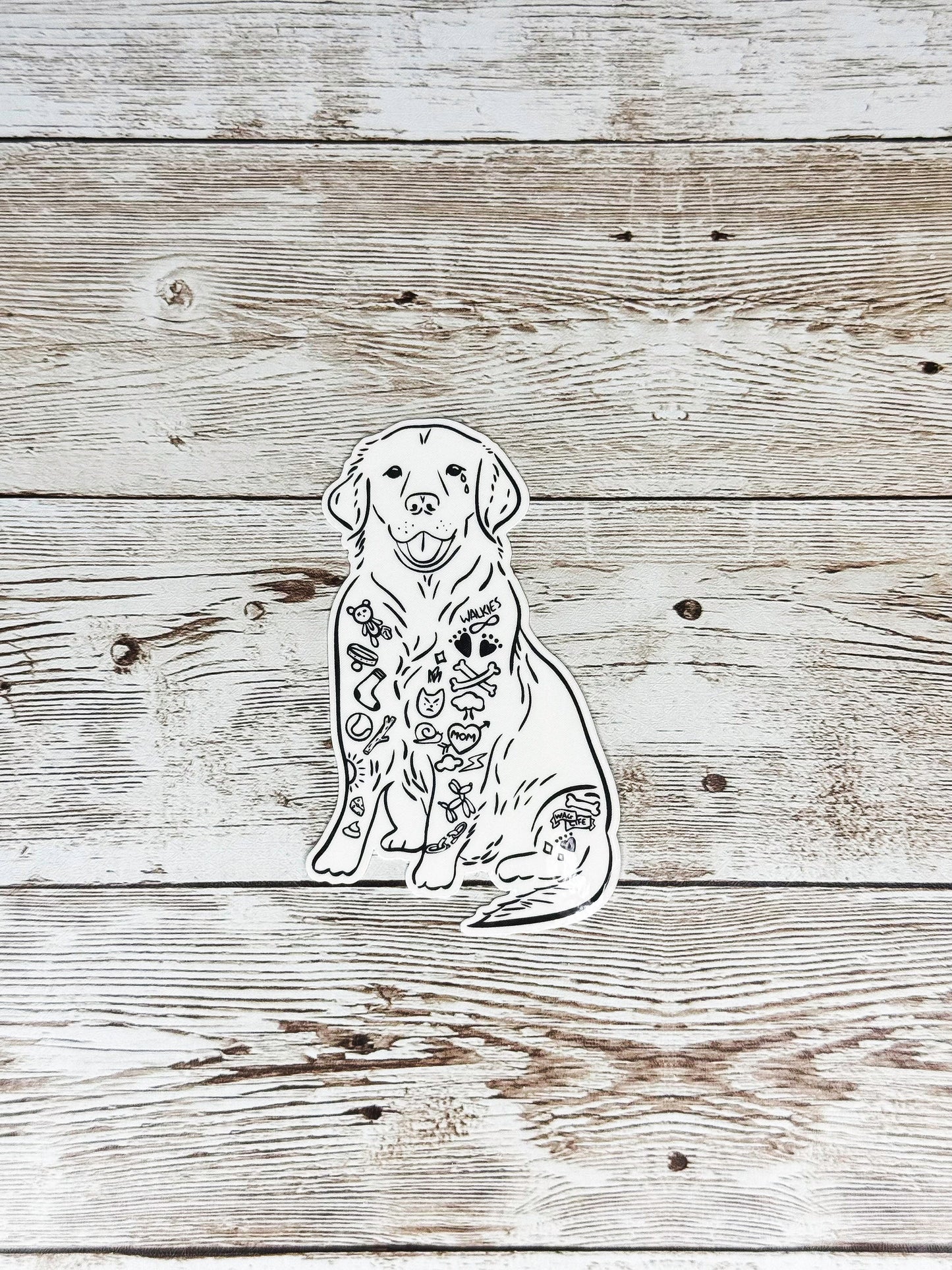 Tattooed Golden Retriever, The Tortured Poets Department Inspired, Temporary Tattoo