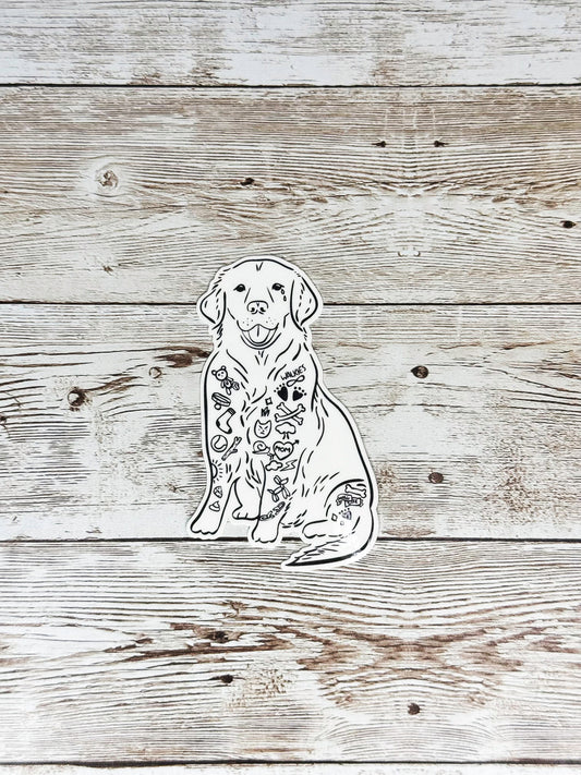 Tattooed Golden Retriever, The Tortured Poets Department Inspired, Temporary Tattoo