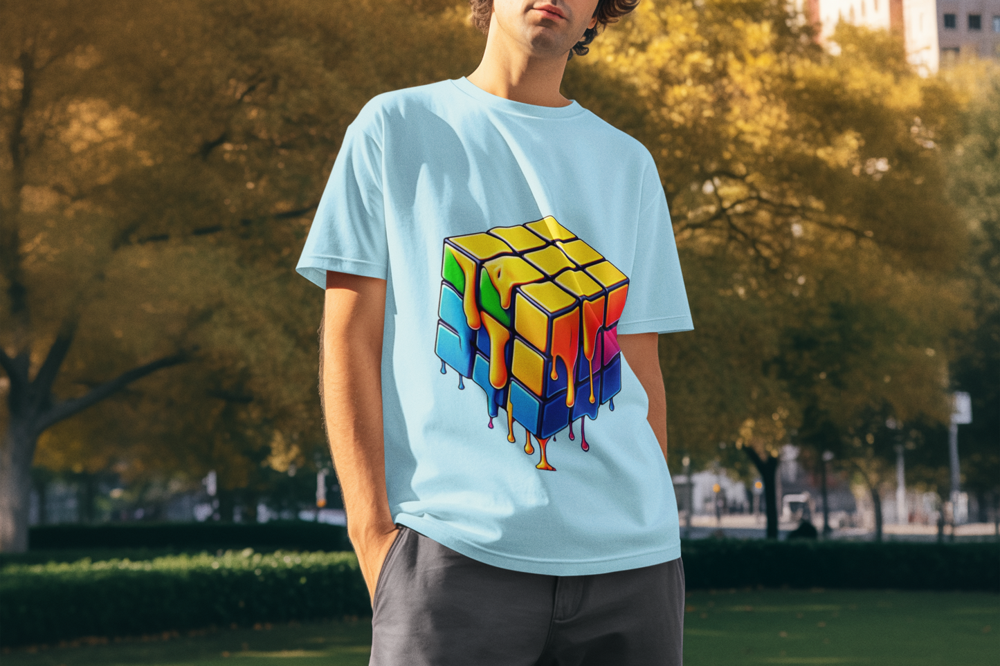 Melting Puzzle Cube Unisex Softstyle T-Shirt