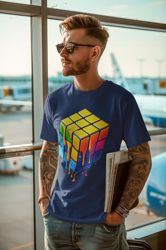 Melting Puzzle Cube Unisex Softstyle T-Shirt