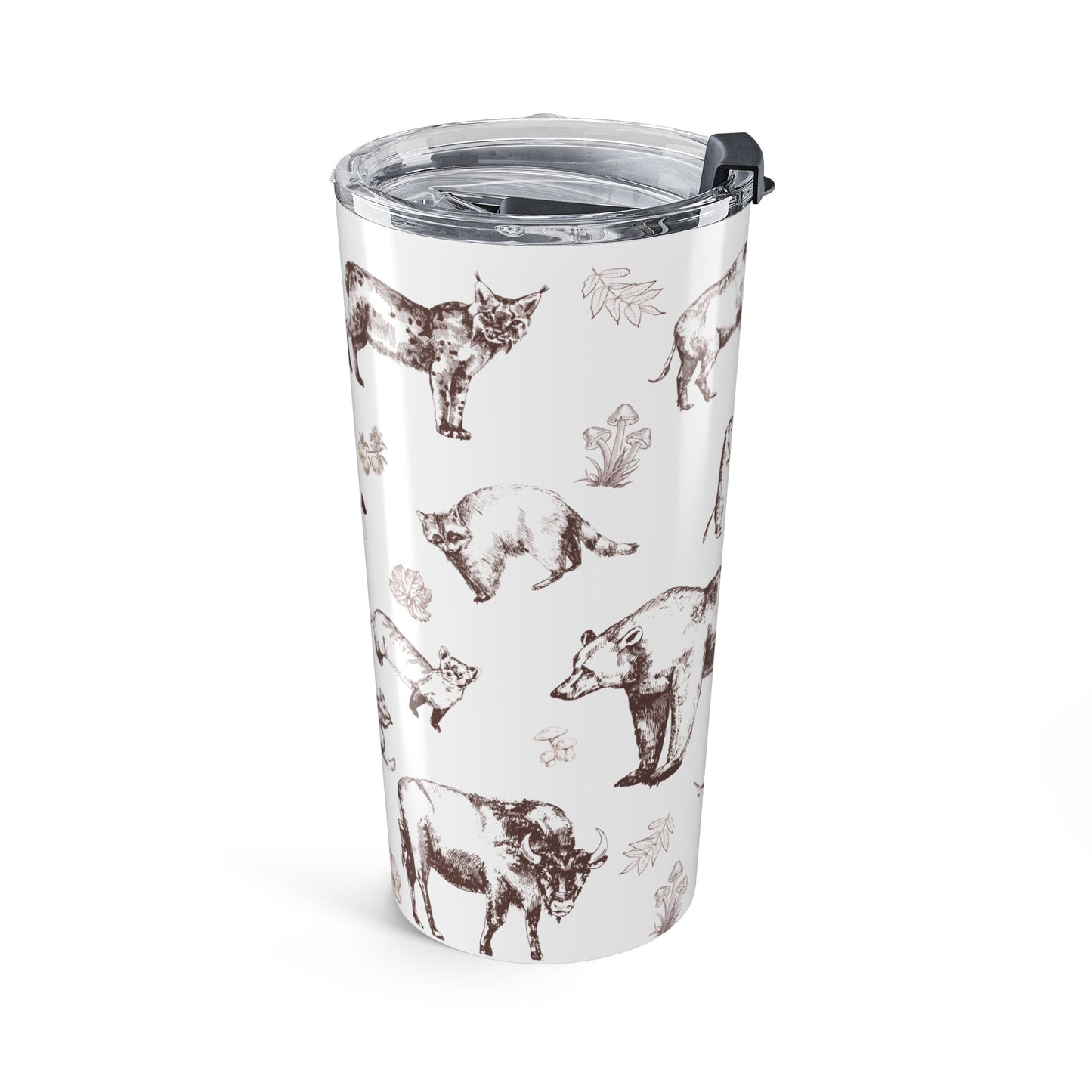Nature's Wildlife Tumbler 20oz - Insulated Adventure Cup, Eco-Friendly Reusable, Forest Animal Design, Gift for Nature Lovers, Outdoor Fun