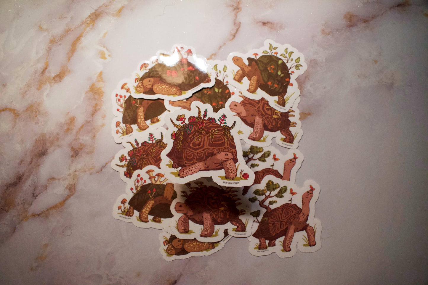 Mushroom Tortoise Glossy Vinyl Sticker
