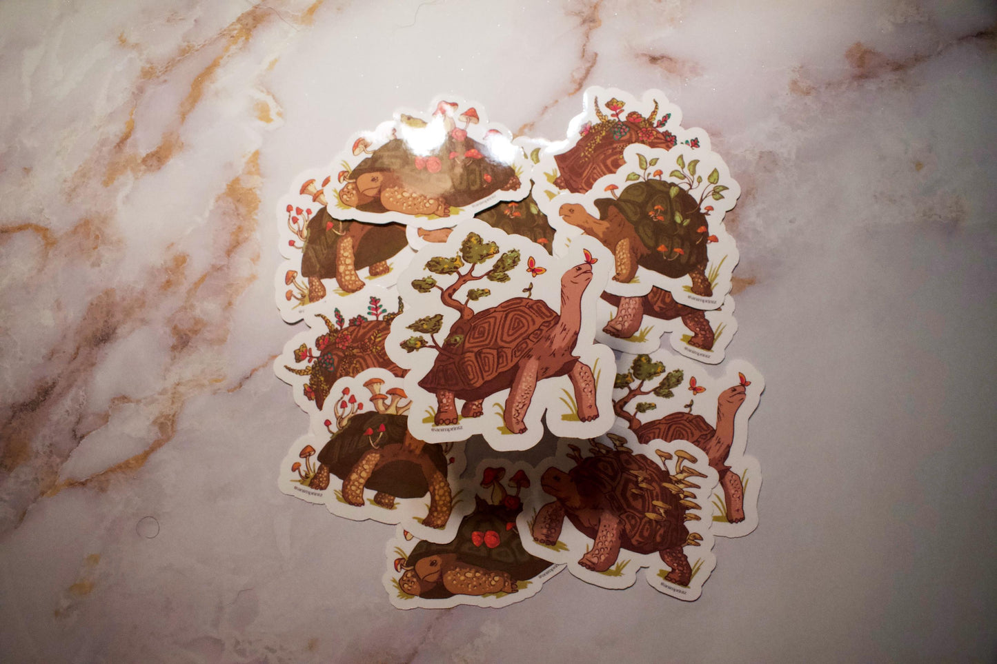 Mushroom Tortoise Glossy Vinyl Sticker
