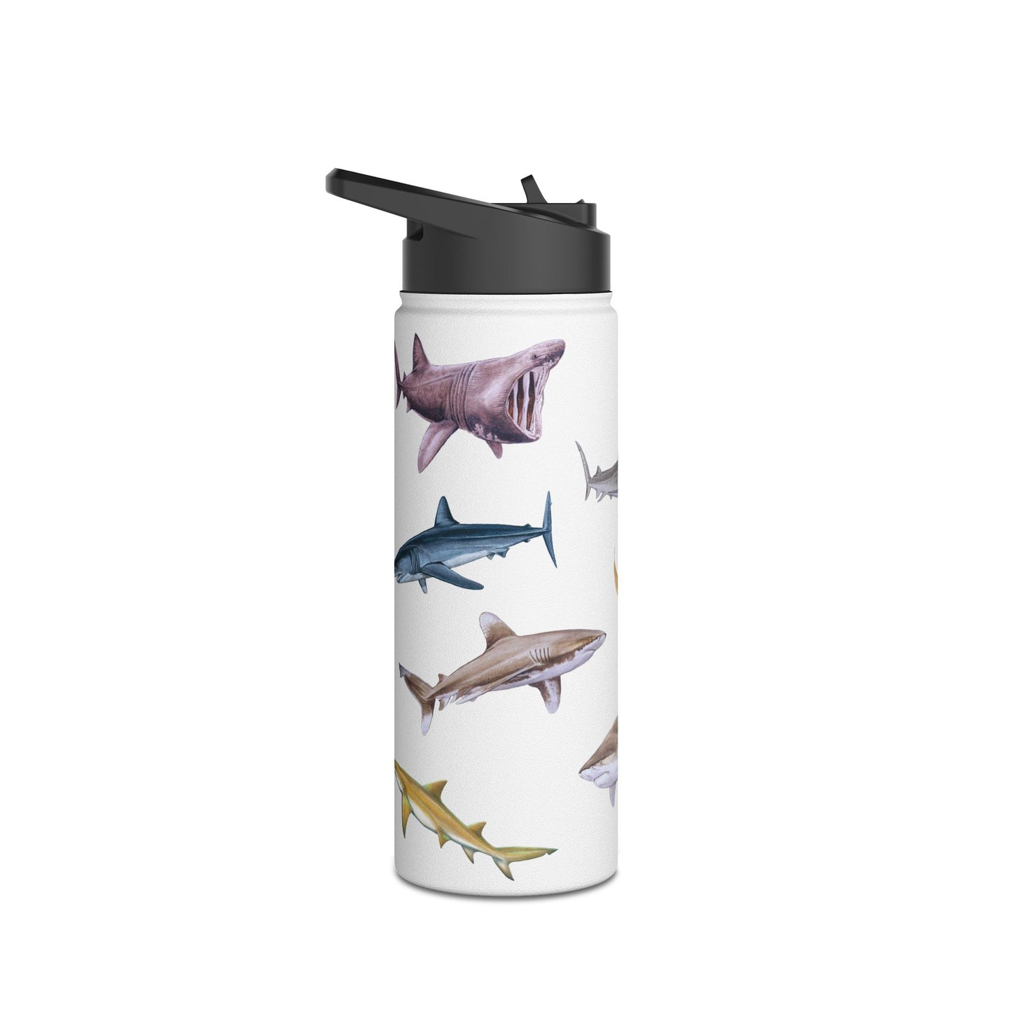 Shark Ocean-Inspired Stainless Steel Water Bottle, Shark Pattern - Perfect for Beach Lovers, Gifting, Hydration & Adventure