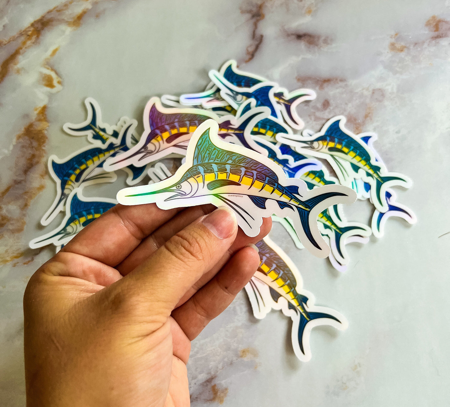 Swordfish Holographic Vinyl Sticker