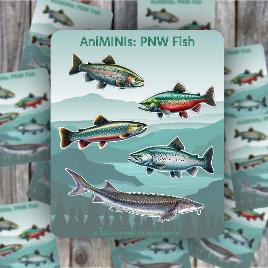 AniMINIs: PNW Fish Matte Sticker Sheet