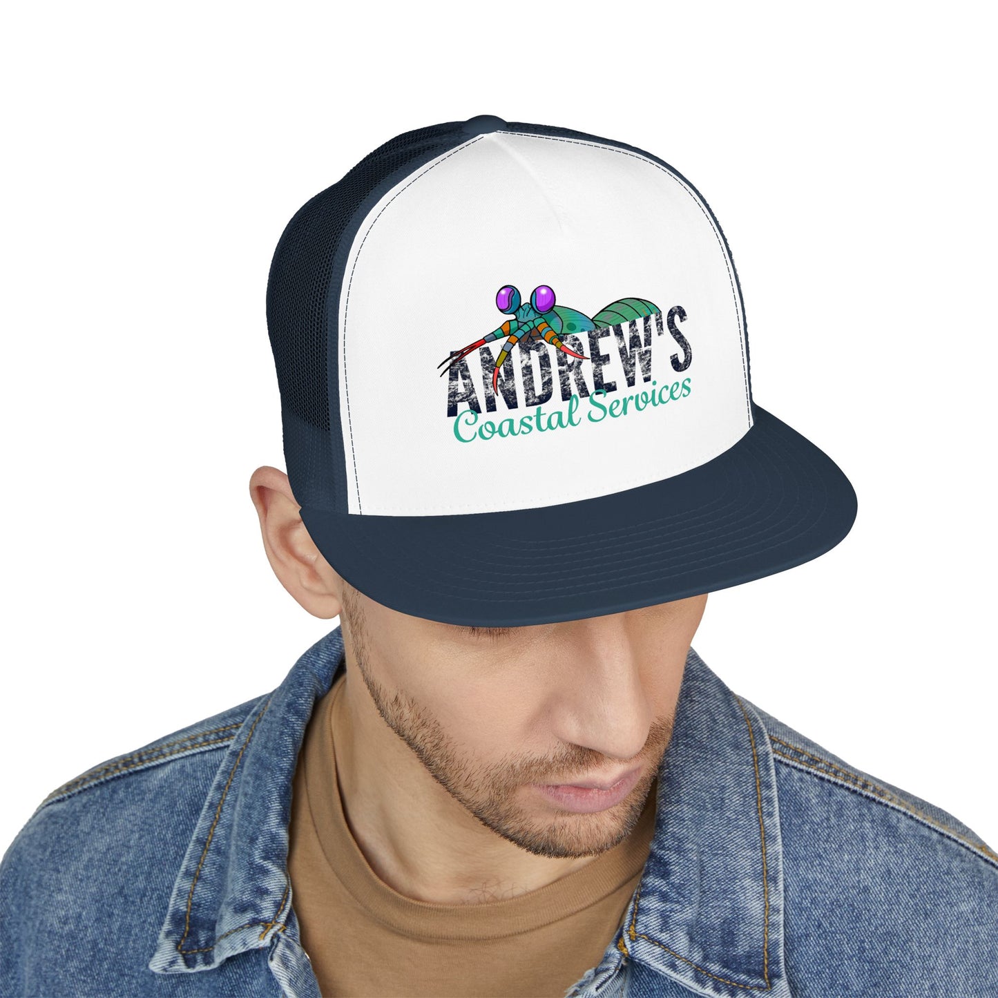 5 Panel Trucker Cap - Half Shrimp Logo