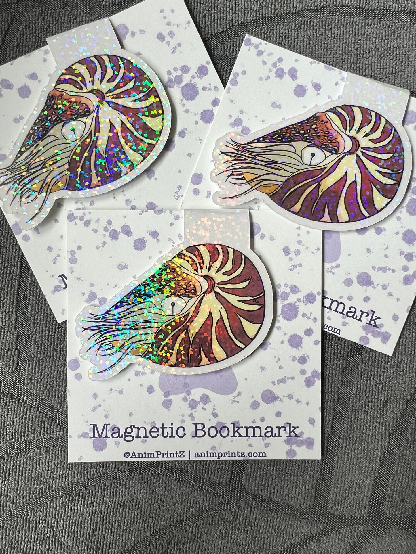 Holographic Nautilus Magnetic Bookmark