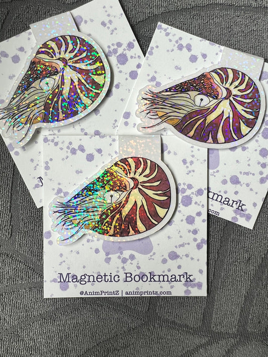 Holographic Nautilus Magnetic Bookmark