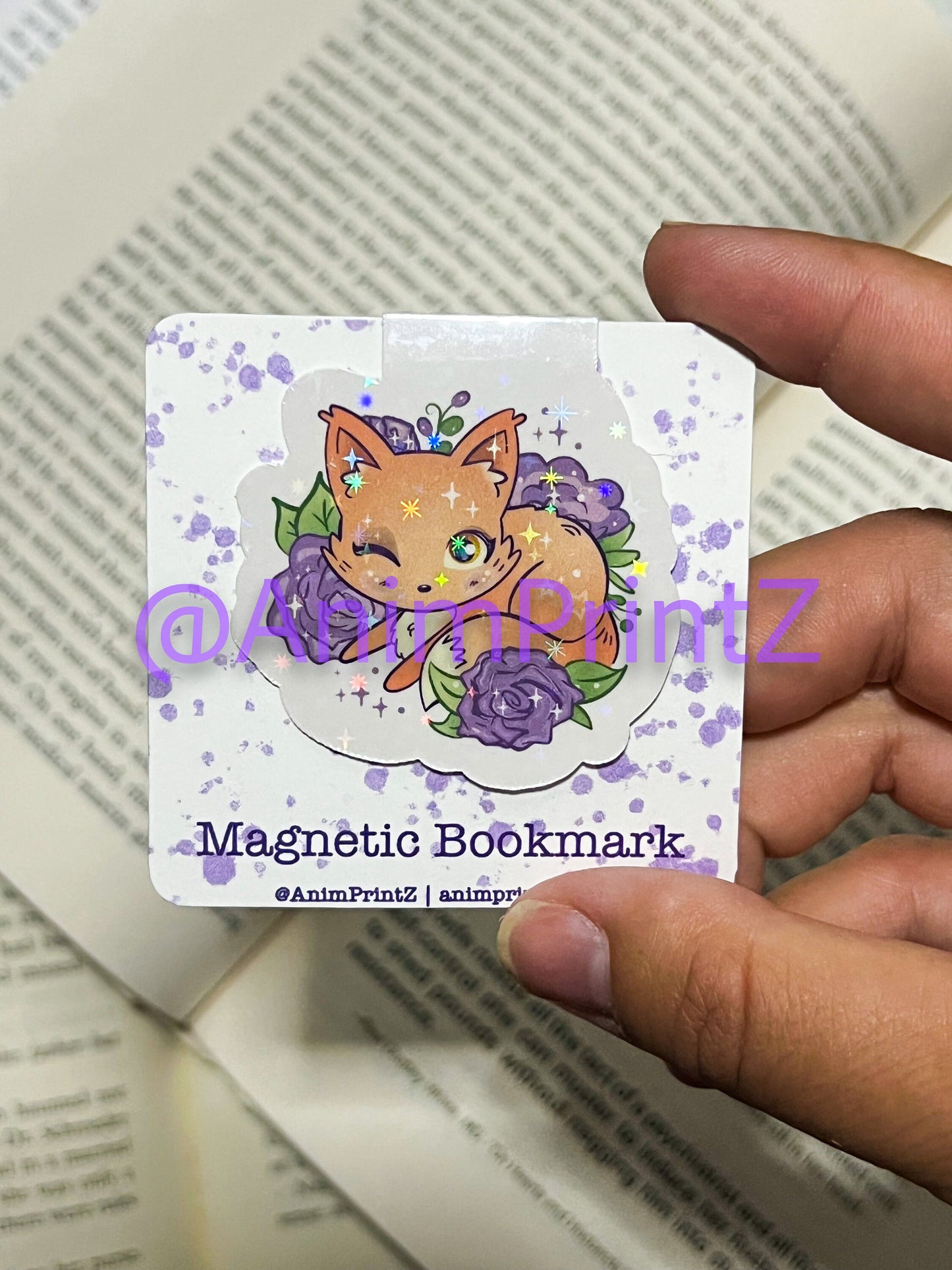 Winking Fox Sparkling Magnetic Bookmark