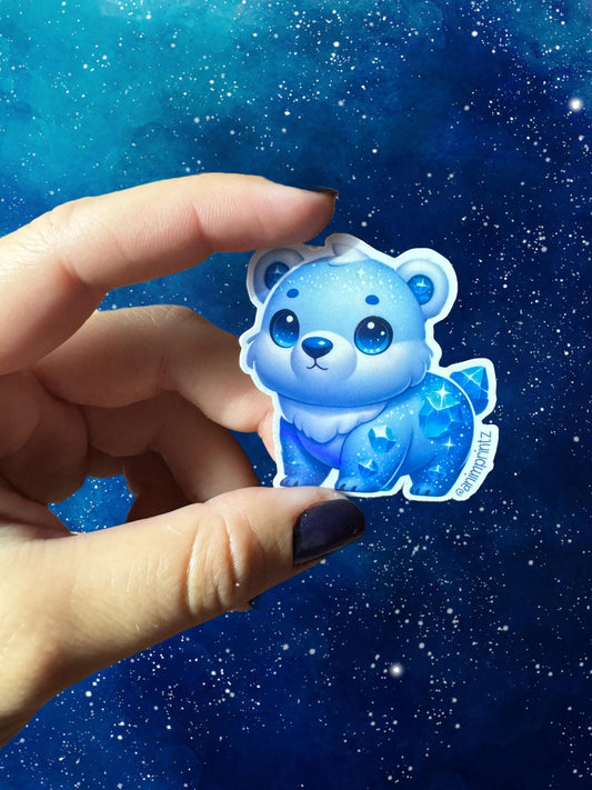 Kawaii Crystal Arctic Polar Bear Holographic Vinyl Sticker