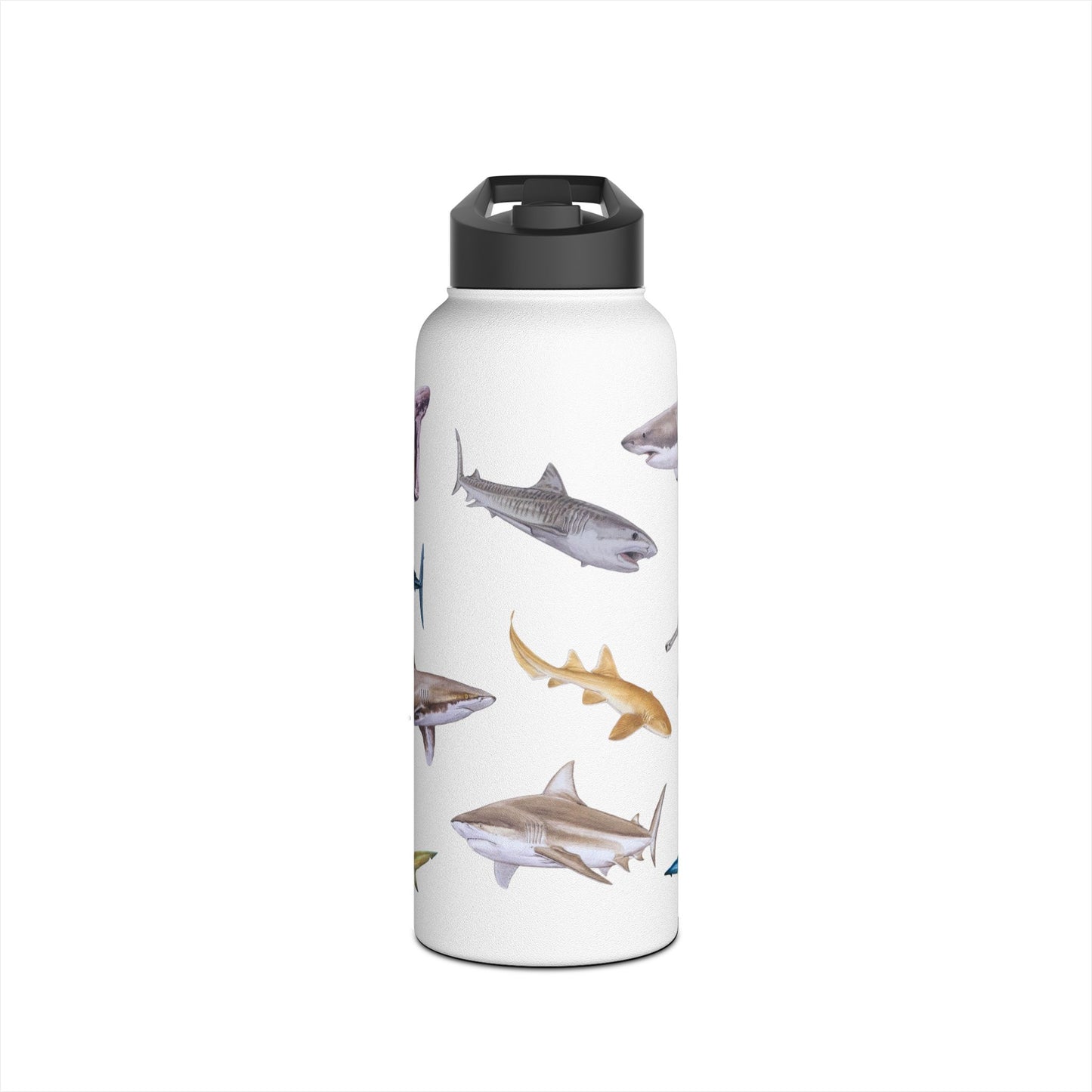 Shark Ocean-Inspired Stainless Steel Water Bottle, Shark Pattern - Perfect for Beach Lovers, Gifting, Hydration & Adventure